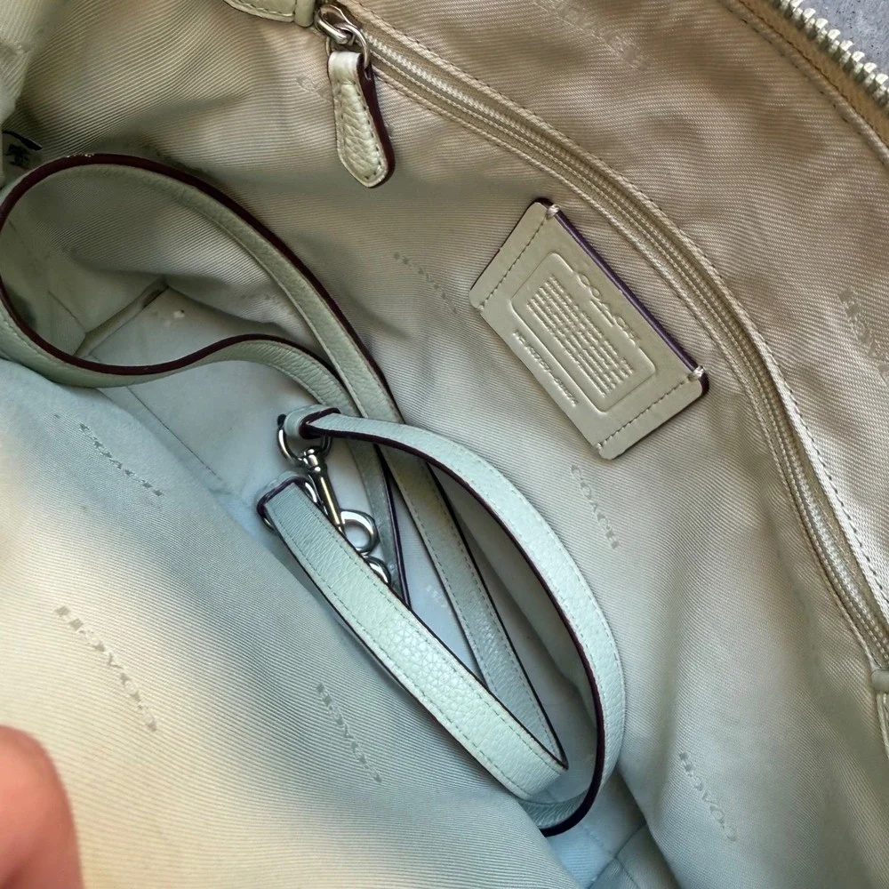 Coach Prairie Satchel 58874 Light Sage Green Pebble Leather Handbag